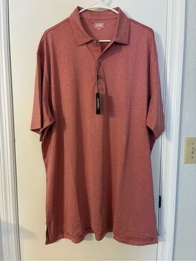 Zire Men’s Polo-style Performance Golf Shirt in Heathered Dusty Rose